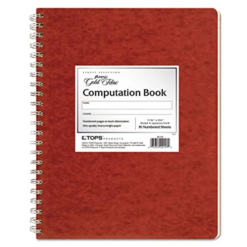 Ampad Retro Computation Notebook, 9 1/4 x 11 3/4, 75 Sheets, Red