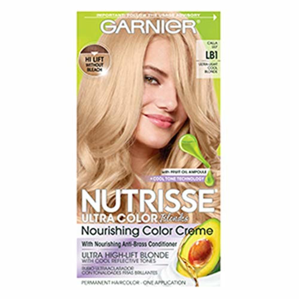 Garnier Nutrisse Ultra Color Nourishing Hair Color Creme, LB1 Ultra Light Cool Blonde (Packaging May Vary), Pack of 1