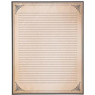 juvale ant96 96 sheets vintage style lined stationery paper for writing letters scrapbooking 8 5 x 11 in