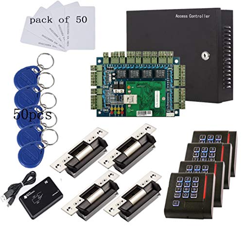 MENGQI-CONTROL ELELAB074C7HY9K ANSI Standard North American Heavy Duty Electric Strike Lock TCP/IP Based 4 Doors Access Control Systems with Four Door Wiegand Typical House Wiring Diagram Kmart