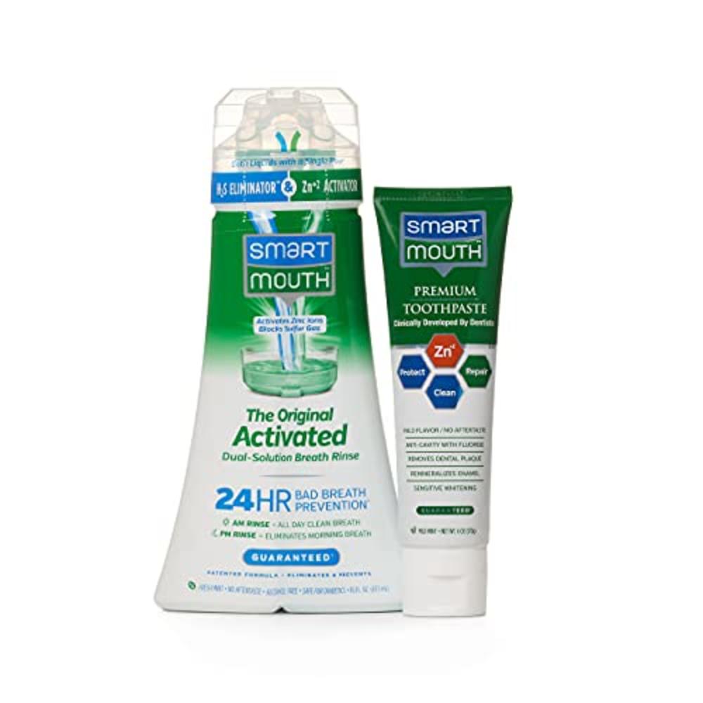 SmartMouth Original Activated Mouthwash & Premium Zinc Ion Toothpaste ...