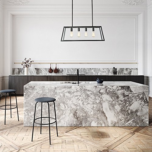 Ls C104 Light Society Morley 4 Kitchen Island Pendant Matte Black Shade With Clear Glass Panels Modern Industrial Chandelier Ls C104 Light Society Morley 4, Morley 6 Light Black Chandelier With Clear Glass Shade