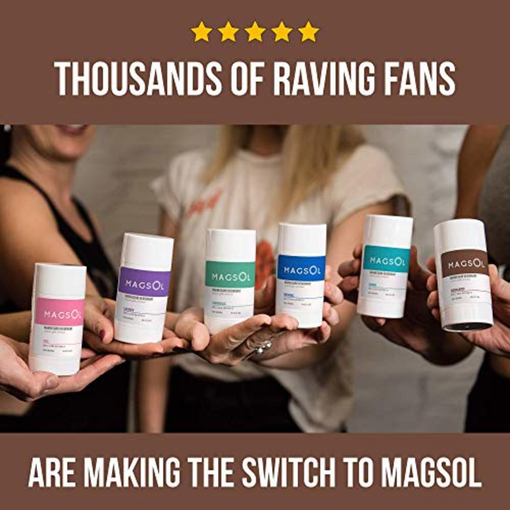 MagSol Organics MAGSOL Natural Deodorant for Men & Women - Mens Deodorant with Magnesium - Perfect for Ultra Sensitive Skin, Aluminum Free Deodo