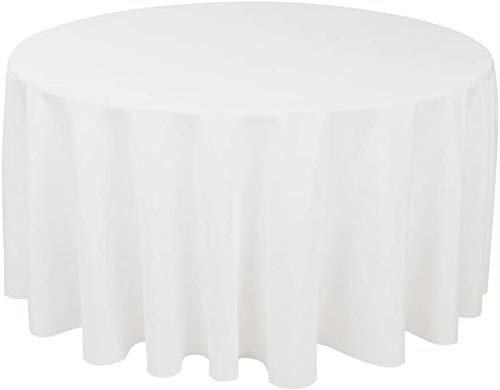 Craft And Party - 10 pcs Round Tablecloth for Home, Party, Wedding or Restaurant Use. (White, 120" Round)