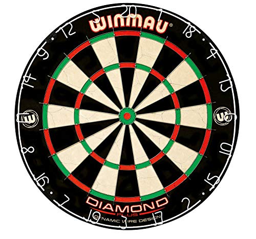 Winmau Diamond Plus Tournament Bristle Dartboard with Staple-Free Bullseye for Higher Scores and Fewer Bounce-Outs