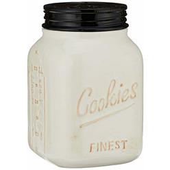 Youngs Inc. Ceramic Farmhouse Kitchen Canisters - Mason Cookie Jar - Decorative Jar for Cookies, Candies, and Treats
