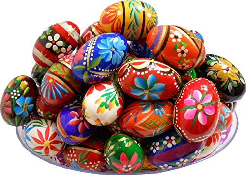 Importer AM Polish Easter Handpainted Wooden Eggs (Pisanki), Set of 6