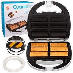 Cucina Pro Empanada and Churro Maker Machine- Cooker w 4 Removable Plates- Easier than Empanada Press or Churro Press- Includes Dough Cutti