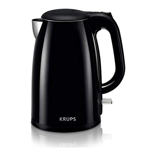 KRUPS BW260850 Cool-Touch Stainless Steel Double Wall Electric Kettle, 1.5L, 1.5 L, Black