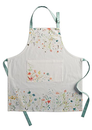 Maison d Hermine Colmar 100% Cotton 1 Piece Kitchen Apron with an Adjustable Neck & Visible Center Pocket with Long Ties for Wom