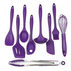 Chef Craft Premium Silicone Kitchen Tool and Utensil Set, 9 Piece, Purple