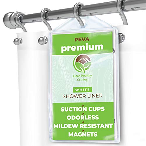 Premium Peva White Shower Curtain Liner, How To Attach Magnets Shower Curtain