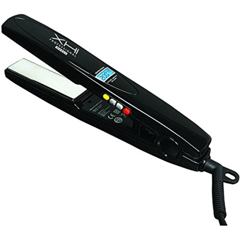 XHI Professional Works Nano ST Digital Flat Iron, Black, Salon Quality Hair  Straightener with Digital LCD Display, 1”