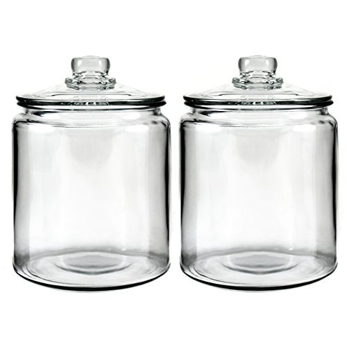 Anchor Hocking Heritage Hill Glass 0.5 Gallon Storage Jar, Set of 2