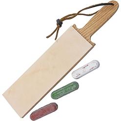 Garos Goods Leather Paddle Strop Double Sided 2.5 Inch Wide and 3 Compounds