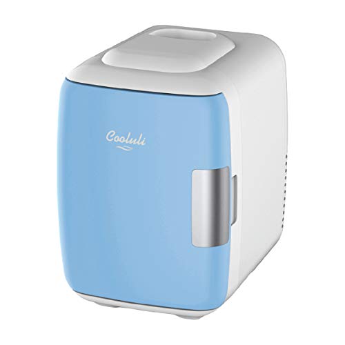 Cooluli Skin Care Mini Fridge for Bedroom - Car, Office Desk & Dorm Room - Portable 4L/6 Can Electric Plug In Cooler & Warmer fo