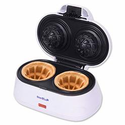 StarBlue Double Waffle Bowl Maker by StarBlue - White - Make bowl shapes Belgian waffles in minutes | Best for serving ice cream and frui