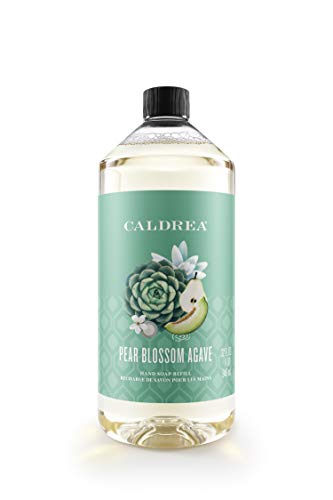 Caldrea Hand Soap Refill, Aloe Vera Gel, Olive Oil and Essential Oils to Cleanse and Condition, Pear Blossom Agave Scent, 32 oz