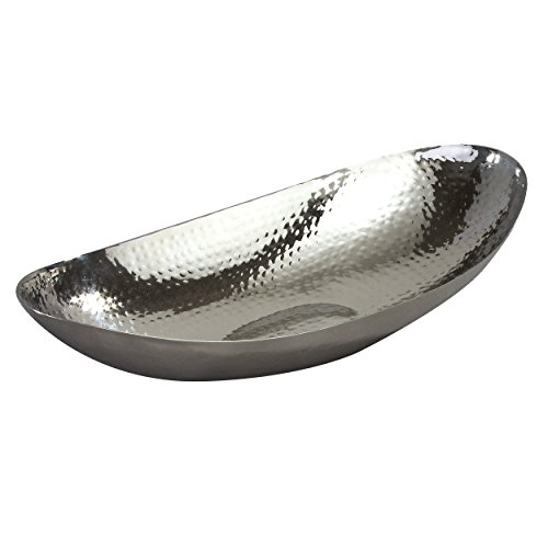 Elegant USA Elegance Hammered 14-1/2 by 8-Inch Stainless Steel Oval Fruit Bowl