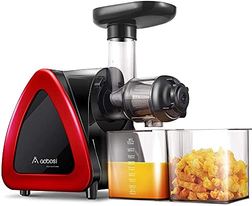Aobosi Slow Masticating Juicer Machine, Cold Press juicer Extractor, Quiet Motor, Reverse Function, High Nutrient Fruit and Vege