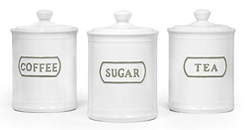 TAWCHES Canisters Sets for the Kitchen Airtight, White ...