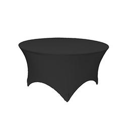 GFCC 4ft Black Round Stretch Tablecloth 48inch Spandex Tablecloth Elastic Table Cover