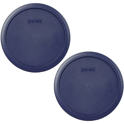 PYREX Blue Plastic Cover fits 6 & 7 cup Round Dishes (2 Lids)