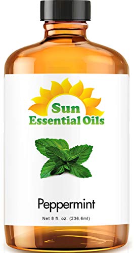 Sun Essential Oils Peppermint Essential Oil (Huge 8oz Bottle) Bulk Peppermint Oil - 8 Ounce