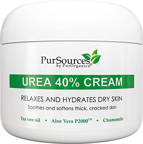 PurOrganica Urea 40 Percent Foot Cream - Callus Remover - Moisturizes & Rehydrates Thick, Cracked, Rough, Dead & Dry Skin - For