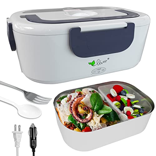 VOVOIR Electric Heating Lunch Box 110V/12V 2 in 1 Portable Food Warmer  Lunch Heater for Car Home Office with Removable Stainless