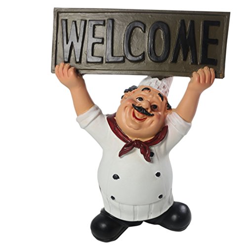 KiaoTime 15016C Italian Chef Figurines Kitchen Decor with ...