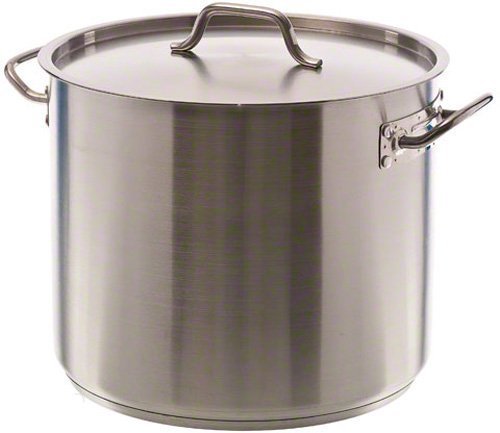 Update International New Professional Commercial Grade 12 QT (Quart) Heavy-Gauge Stainless Steel Stock Pot, 3-Ply Clad Base, Induction Ready, With Li
