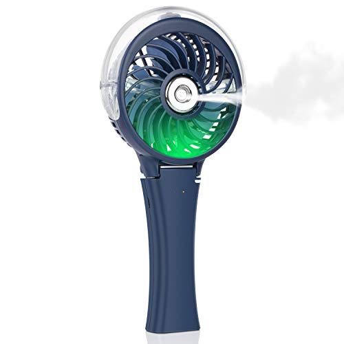 COMLIFE Handheld Misting Fan Personal Facial Steamer Fan -Rechargeable Battery Operated, Portable Foldable Travel Fan with Cooling Humid
