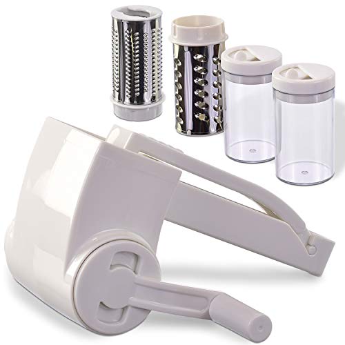 Vivaant Professional-Grade Rotary Grater - 2 Stainless Steel Drums - Grate  Or Shred Hard Cheeses, Chocolate, Nuts, and More! - A