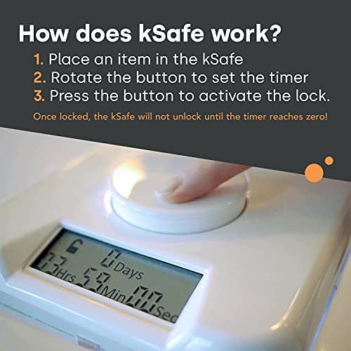 Kitchen Safe Kitchen Safe Time Locking Container (Medium), Timed Lock Box for Cell Phones, Snacks, and other unwanted temptations (Blue Lid +