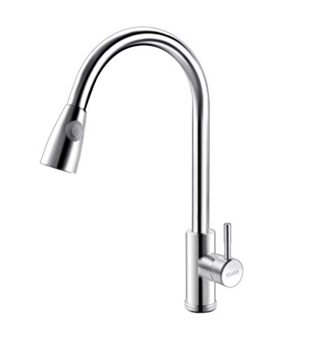 Klabb S20 Single Handle High Brushed Nickel Pull Out Kitchen Faucet,Single  Level Stainless Steel Kitchen Sink Faucets with Pull