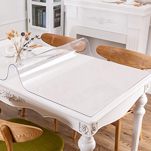 Hewaba 1 5mm Thick Clear Table Cover Protector 42 X 60 Inch Rectangle Vinyl Plastic Tablecloth Desk Pad Non Slip Mat Tabl Hewaba 1 5mm Thick Clear Table Cover, Clear Table Cover Protector