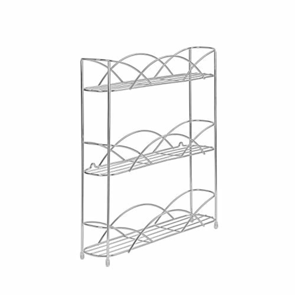Spectrum Diversified Countertop 3-Tier Rack Kitchen Cabinet Organizer or Optional Wall-Mounted Storage, 3 Spice Shelves, Raised 