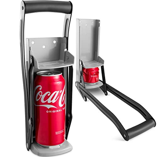 Ram-Pro 12 oz Aluminum Can Crusher & Bottle Opener | Heavy Duty Metal Wall Mounted Soda Beer Smasher ?Eco-Friendly Recycling Too
