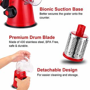 Handheld Rotary Cheese Grater Stainless Steel Cheese Shredder Cutter  Grinder US