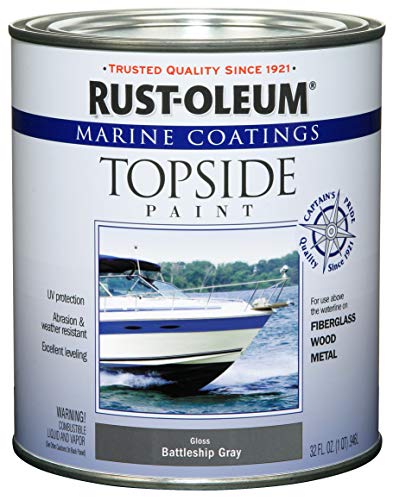 Rust-Oleum Available 207005 Marine Topside Paint, Battleship Gray, 1-Quart, 32 Fl Oz (Pack of 1)