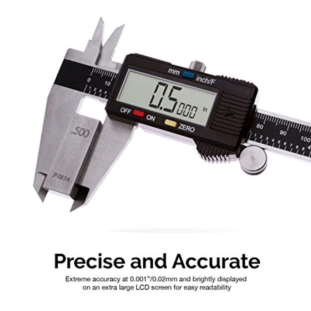 NEIKO 01409A 12” Electronic Digital Caliper | Extra Large Display | 0 - 12 Inches | Inch/Fractions/Millimeter Conversion | Polis