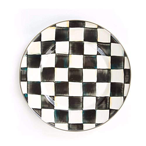 MacKenzie-Childs Courtly Check Dinner Plate, Round 10-Inch Dining Plate, Enamel Kitchenware Line