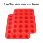 Suntake 2Packs Mini Muffin Pan Silicone Cupcake Baking Cups - Non Stick Silicone  Molds for Muffin Tins (