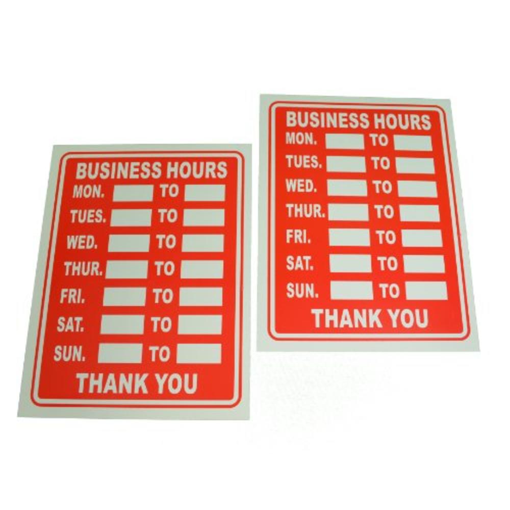 Kaizen Lot of 2 Plastic 9" x 12" Business Hours Sign Store Restaurant Window Open Close