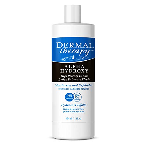 Dermal Therapy Alpha Hydroxy High Potency Lotion - Moisturizing and Exfoliating Treatment for Scaly, Flaky, Dry Skin | 10% Urea 