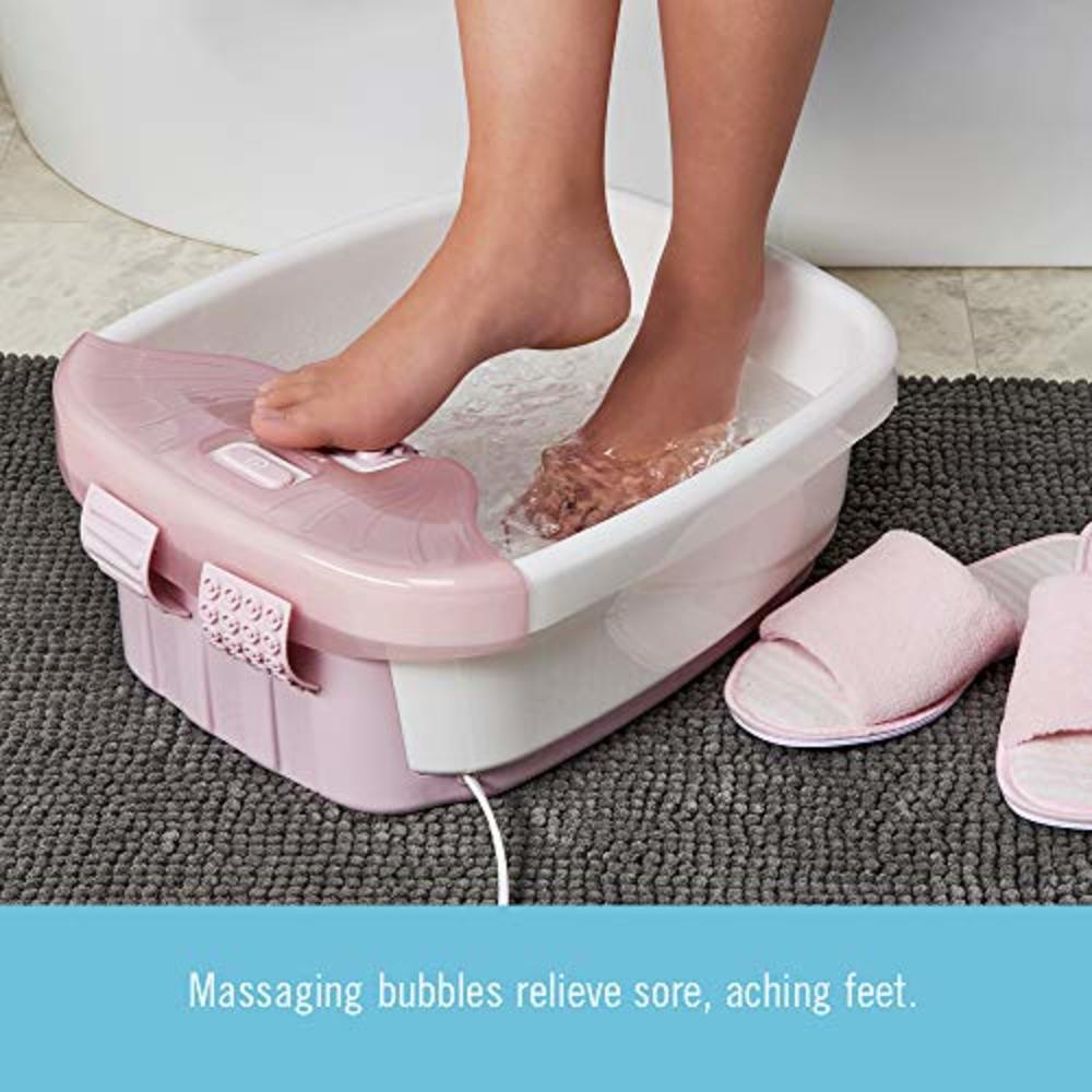 Homedics Bubble Bliss Deluxe-Foot Spa, Heat Maintenance, Raised Nodes, 3 Attachements