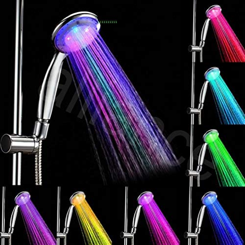 COLIBROX 7 Colors Automatic Changing Bathroom Led Light Top Shower Head Hand Held
