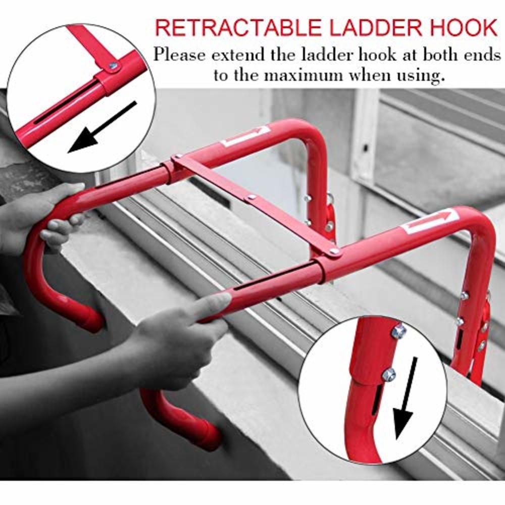 Hausse Retractable 3 Story Fire Escape Ladder, 25 Feet