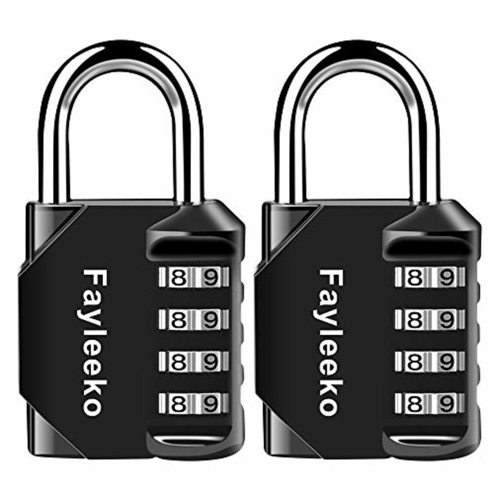 Fayleeko Combination Lock, 4 Digit Combination Padlock for School Gym Sports Locker, Fence, Toolbox, Case, Hasp Cabinet Storage (2 Pack, 